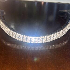 Bling browband w black leather